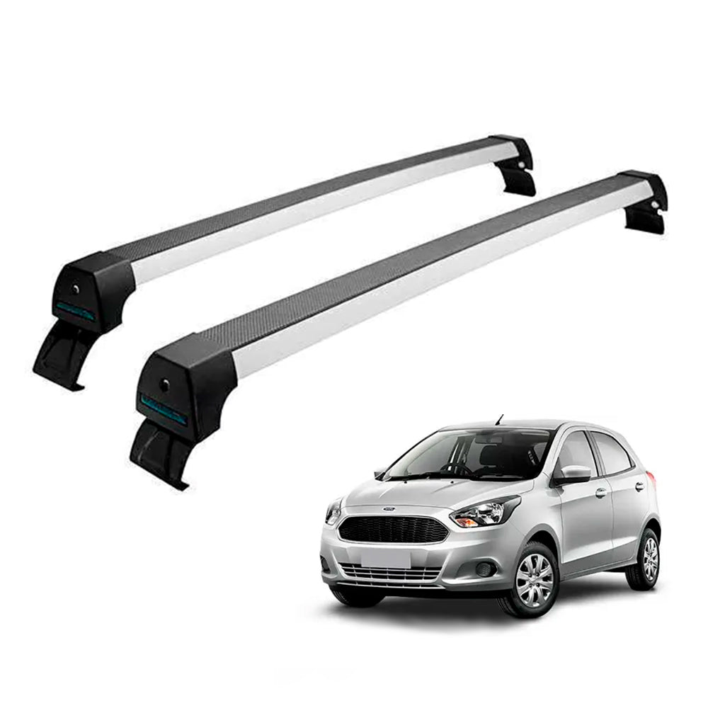 RACK LONG LIFE SPORT ALUM. PRATA P/ FORD KA HATCH - 4 PORTAS A PARTIR DE 2015 (AKa-4) - PRATA