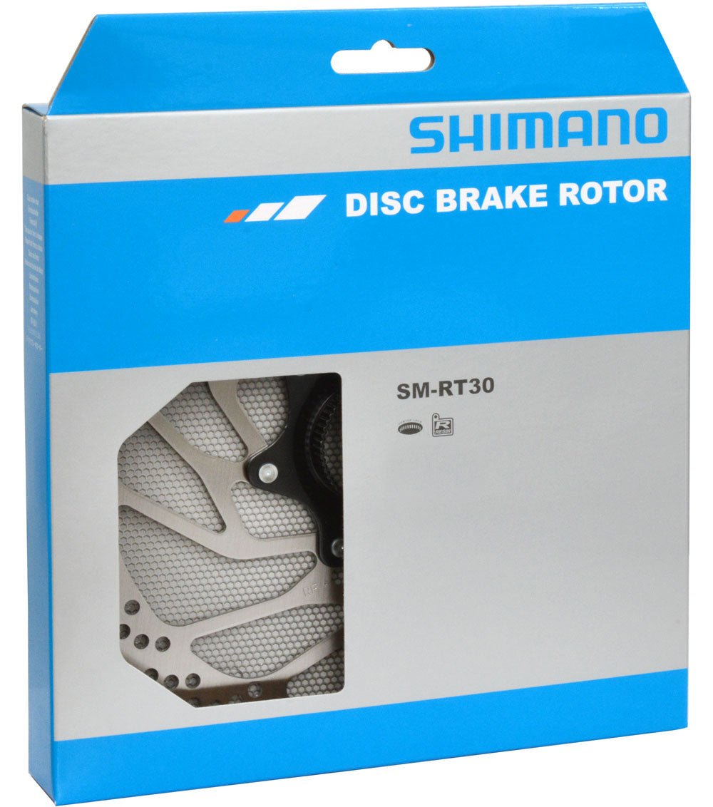 ROTOR DE FREIO A DISCO SHIMANO C. LOCK 160MM RT30 - PRATA - 160mm