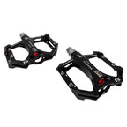 PEDAL 9/16 PLATAFORMA MTB/BMX ALUM. C/ROLAMENTO CNC ANODIZADO EIXO CRO-MO  - PRETO