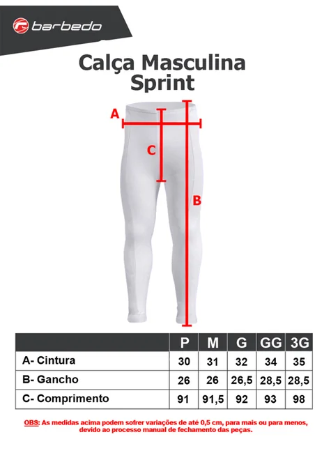 Calça de Ciclismo Barbedo Sprint - P