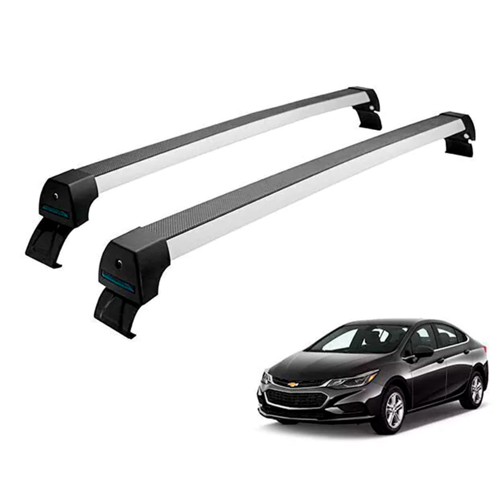 RACK LONG LIFE SPORT ALUM. PRATA P/ CHEVROLET CRUZE SEDAN - 2017 EM DIANTE (ACz)