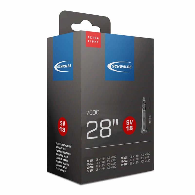 CAMARA 700X28 SCHWALBE EXTRA LIGHT SV1840MM FV VALVULA FINA