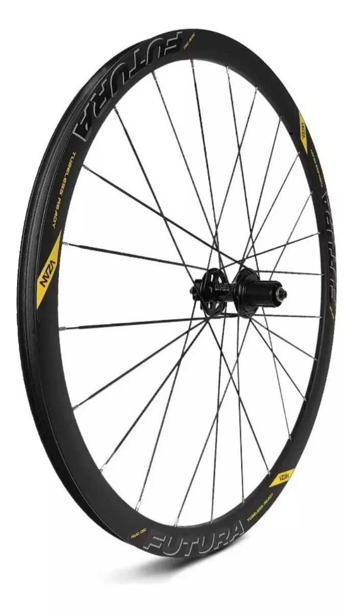 RODAS 700 VZAN FUTURA DISC 24F HG SHIMANO ROLAM TUBELESS - PRETO - 24F