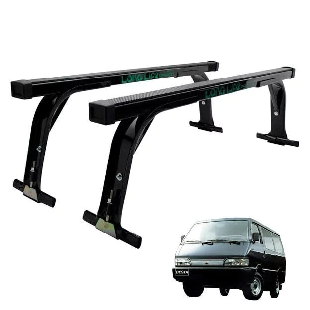 RACK DE TETO LONG LIFE AÇO P/ PESADO ( KOMBI (TODAS) / TOYOTA / BESTA / TOPIC (ASIA MOTORS)) – BARRA 1600 MM ALTURA 270