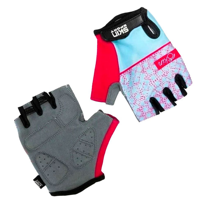 LUVA ABERTA SKIN SPORT VENUS FEMININA - AZUL/ROSA / PP