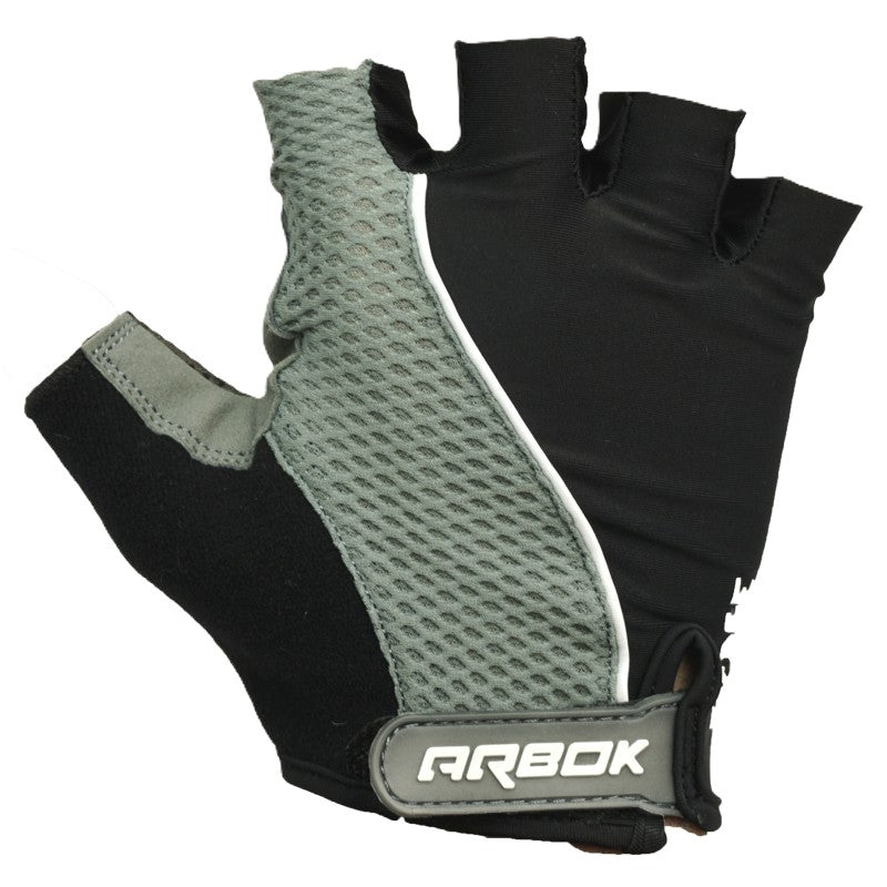 LUVA PARA CICLISMO ARBOK DEDO CURTO MIRAGE PRETO CINZA TAM GGG COM VELCRO