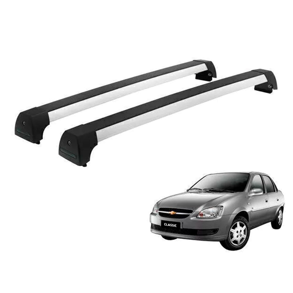 RACK LONG LIFE SPORT ALUM. PRATA P/ CHEVROLET CLASSIC/CELTA/PRISMA/CORSA/SEDAN/HATCH - 2/4 PORTAS (ACs)