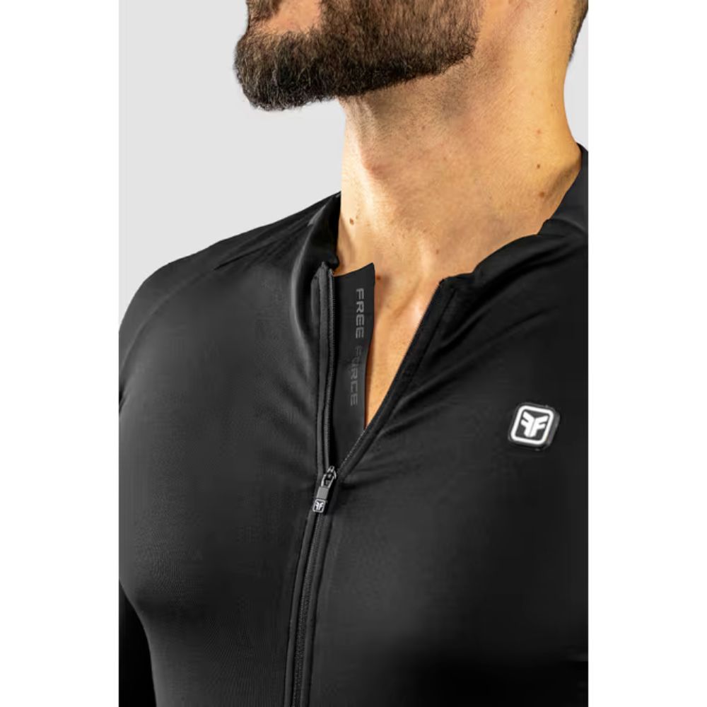 Camisa Ciclismo Free Force Start Manga Longa Black Peluciada