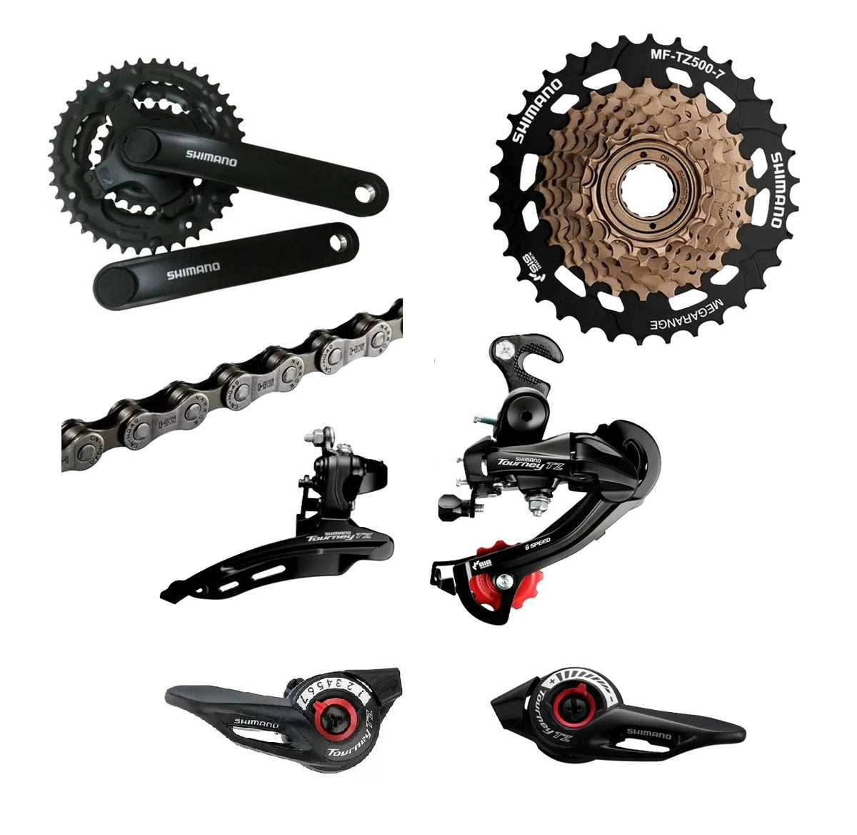 KIT TRANSMISSÃO SHIMANO TOURNEY TZ500 21V