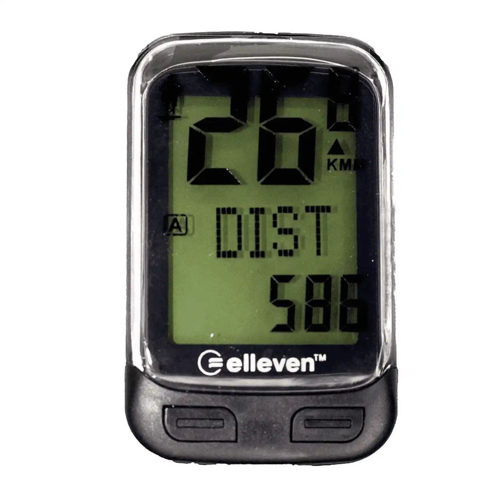 CICLOCOMPUTADOR 18F ELLEVEN F-18W C/ LUZ WIRELLES S/ FIO - PRETO