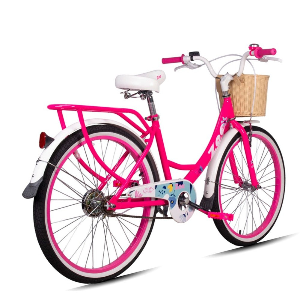 BICICLETA ARO 24 PRO-X ZOE RETRÔ ROSA NEON