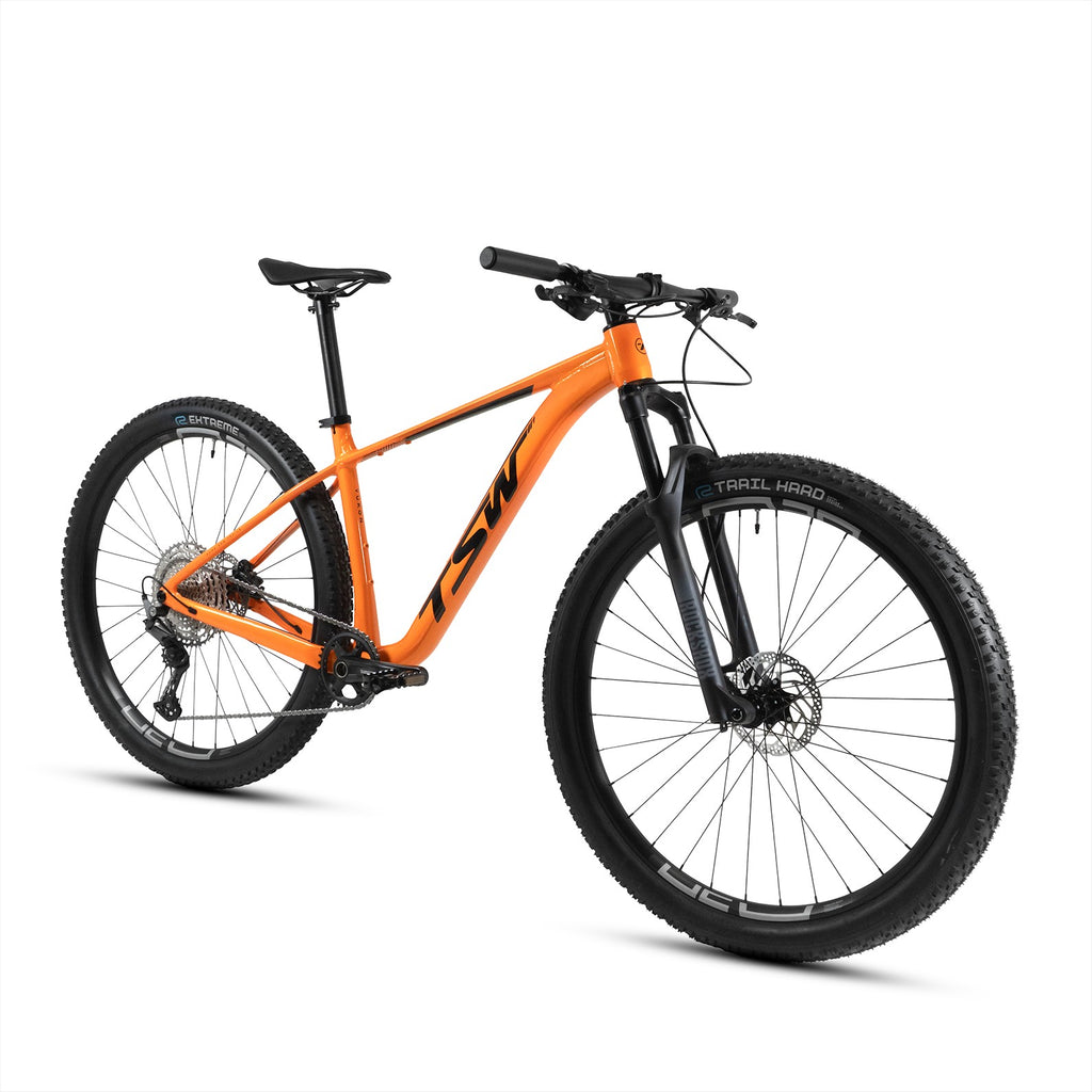 BICICLETA 29 TSW YUKON SHIMANO DEORE 12V ROCKSHOX JUDY LARANJA/PRETO M-17