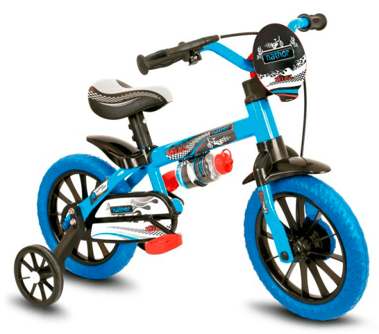 BICICLETA 12 NATHOR VELOZ - AZUL/PRETO