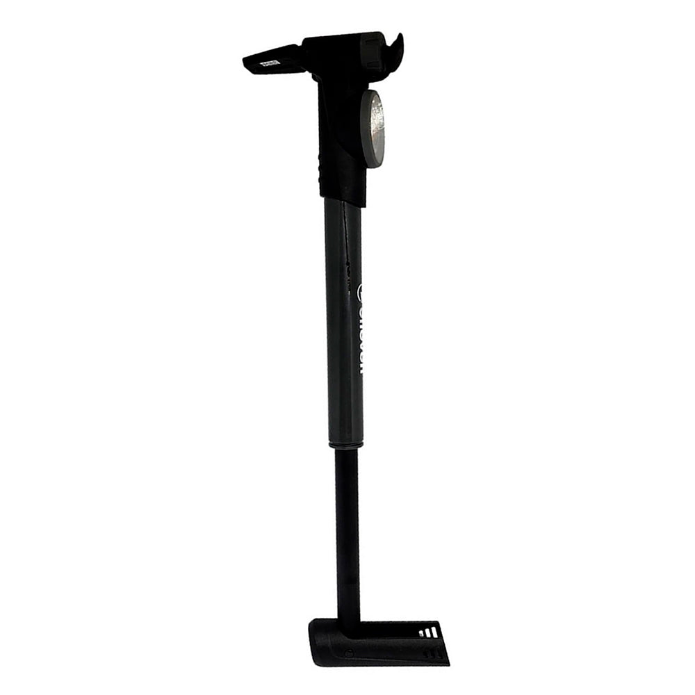 BOMBA ELLEVEN MINI ERGO BICO AUTOMATICO C/ MANÕMETRO E SUPORTE (120PSI) - PRETO