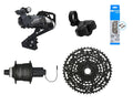 KIT SHIMANO CUES Q'AUTO CUBO DINAMO, ALAVANCA, CAMBIO, CASSETE 11/48, CORRENTE