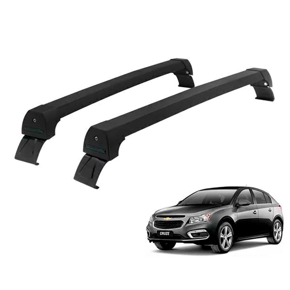 RACK LONG LIFE SPORT ALUM. PRETO P/ CHEVROLET CRUZE HATCH - ATÉ 2015 (PCrz) - PRETO