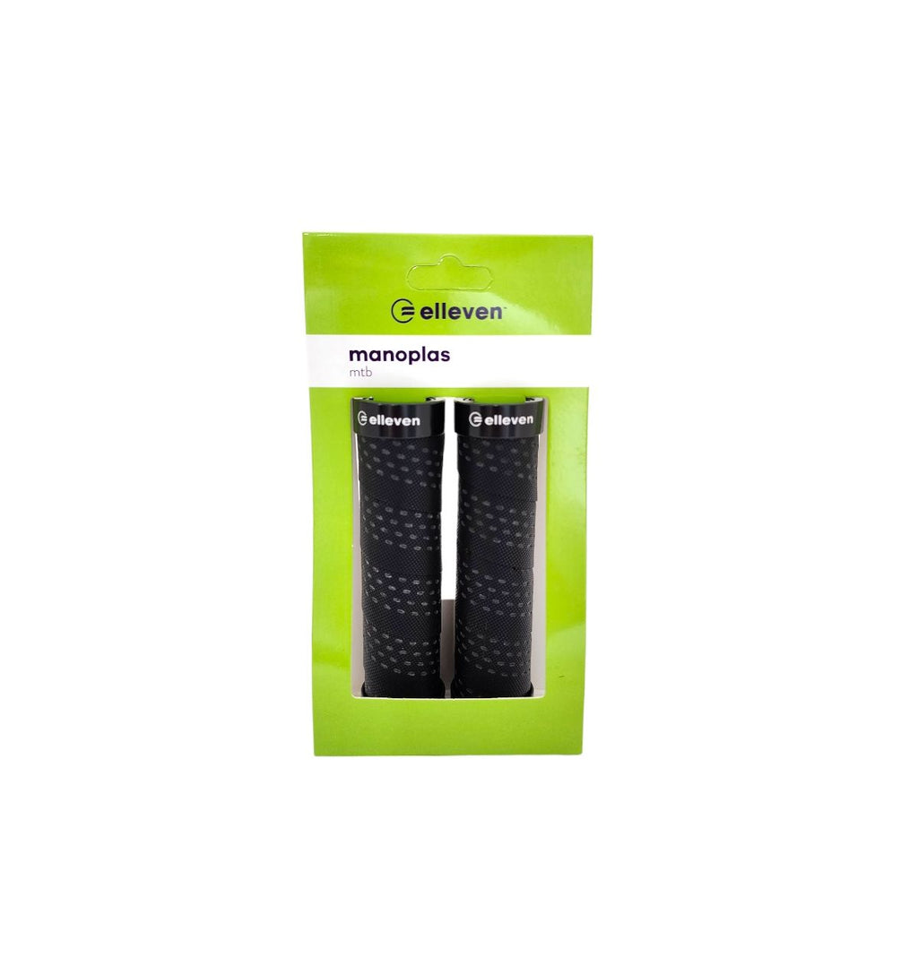 MANOPLA MTB EM EVA COM TRAVA 130MM ELLEVEN PRETO/CINZA