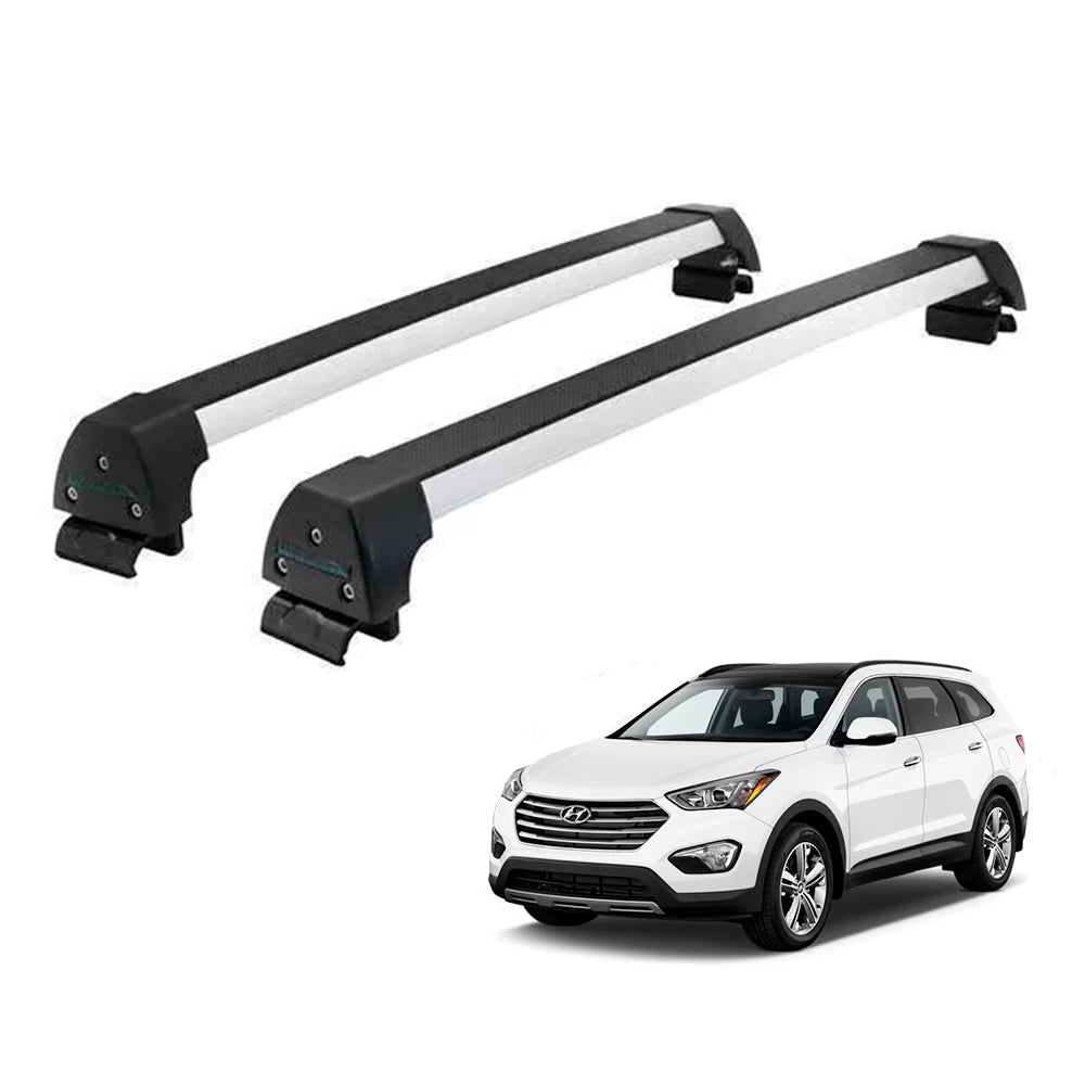 RACK LONG LIFE SPORT ALUM. PRATA P/ HYUNDAI GRAND SANTA FÉ C/ TETO SOLAR 2017+ (ASF)