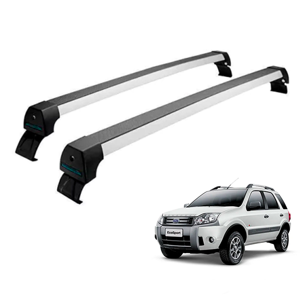RACK LONG LIFE SPORT ALUM. PRATA P/ FORD ECOSPORT S/ LONG. ATÉ 2012 (AFHS) - PRATA
