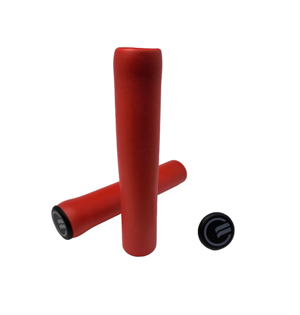 MANOPLA MTB ELLEVEN ESPUMA SILICONADA COM PLUG 136MM VERMELHA