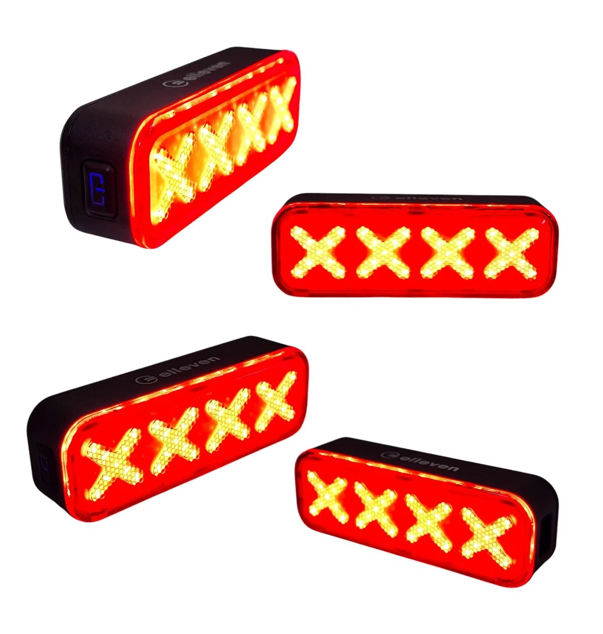 Pisca Elleven Sinalizador 300lm 7 Em 1 Com Sensor Frenagem + Alarme + Controle Remotoi