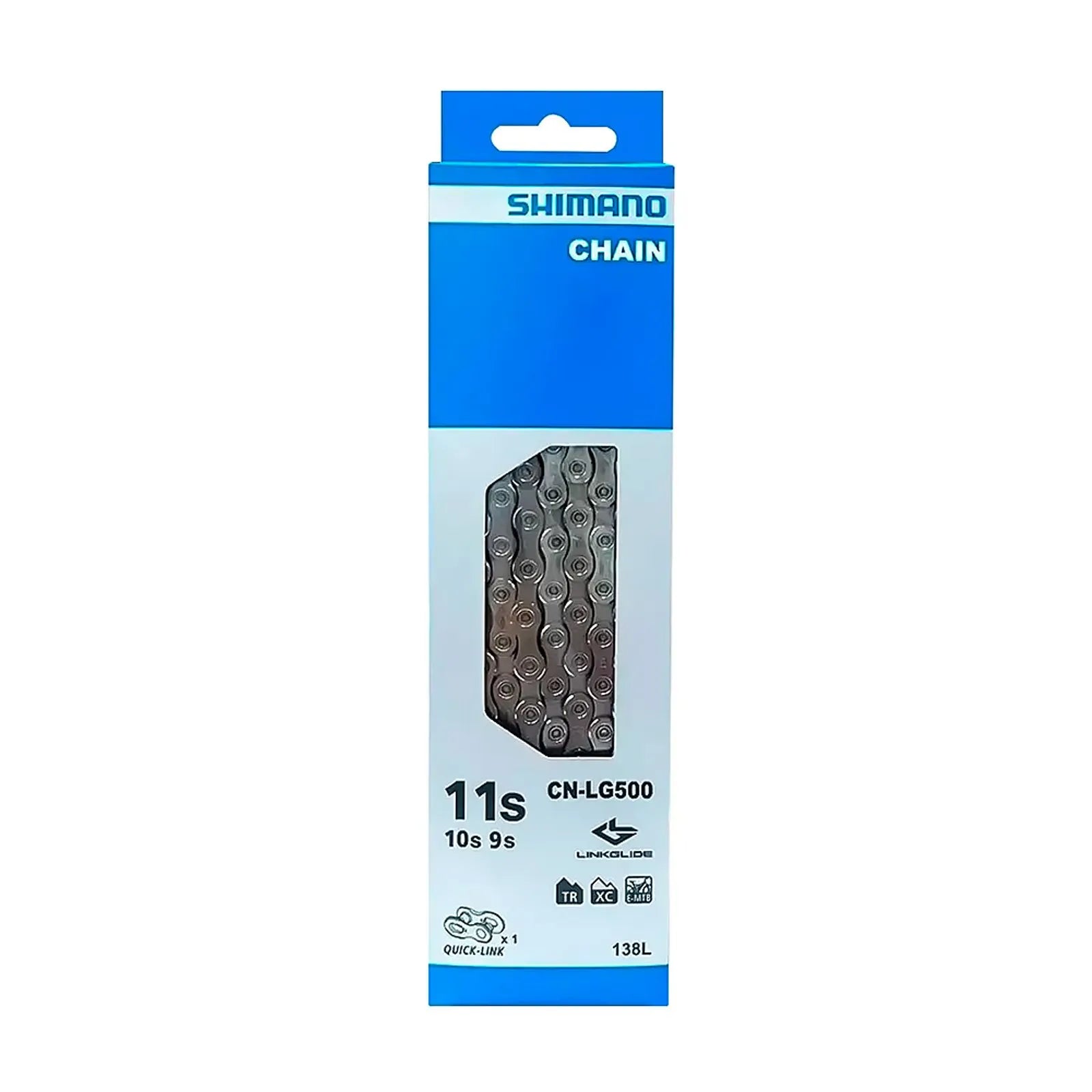 CORRENTE FINA SHIMANO CUES CN-LG500 LINK GLIDE 9 / 10 / 11V 138L QUICK LINK P/ E-BIKE (ICNLG500138Q) - CINZA