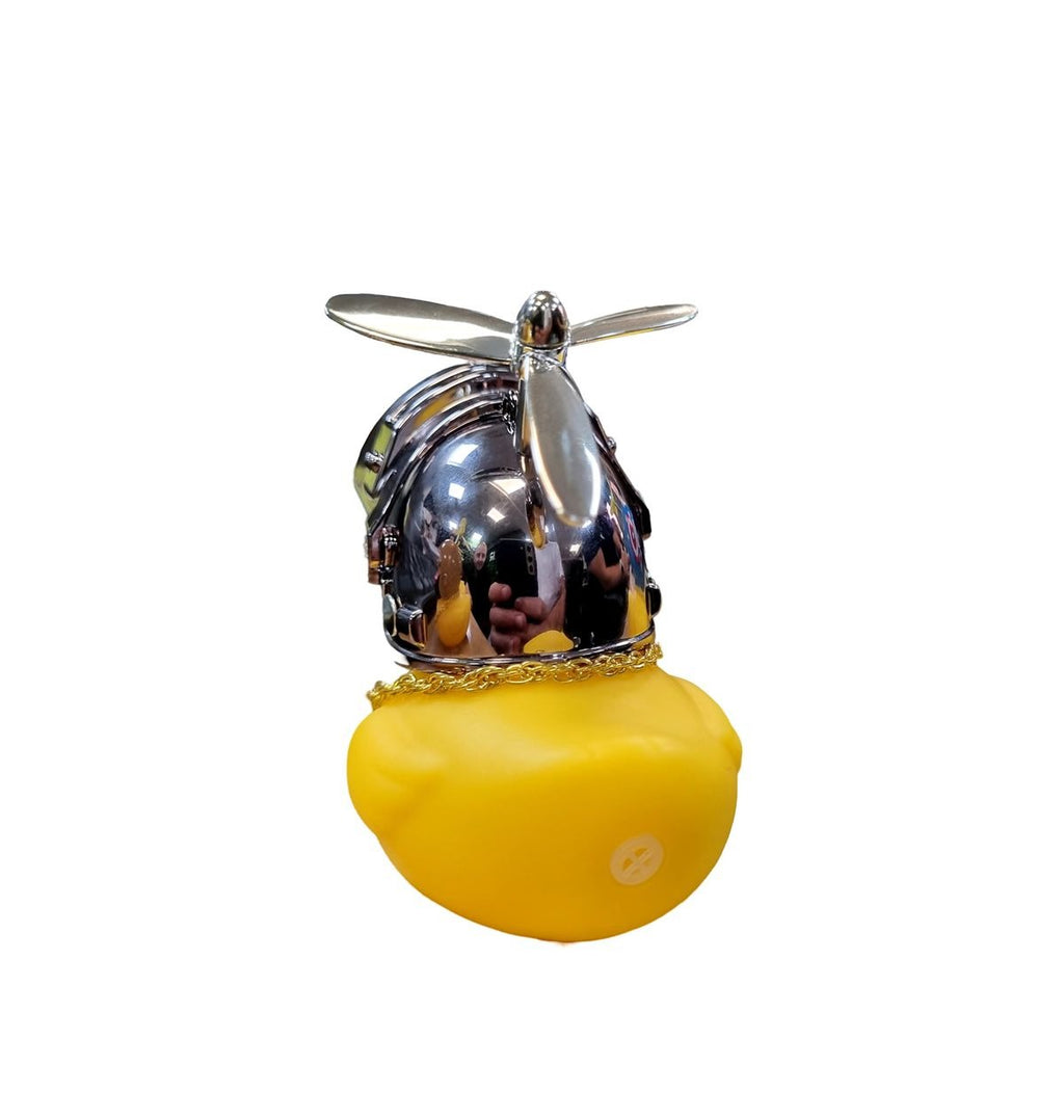 BUZINA SILICONE PATO COM CAPACETE CROMADO
