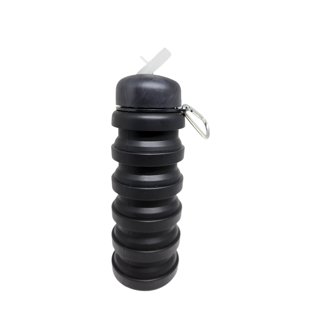 CARAMANHOLA ELLEVEN GARRAFA HIDRATAÇÃO 480ML SILICONE RETRÁTIL PRETA