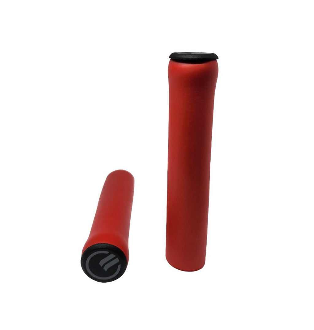 MANOPLA MTB ELLEVEN ESPUMA SILICONADA COM PLUG 136MM VERMELHA