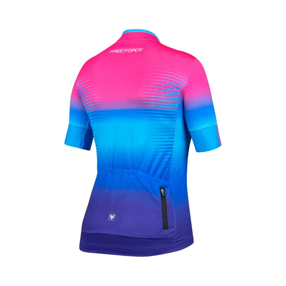 CAMISA CICLISMO FREE FORCE ABSOLUTE FEMININO - AZUL/ROSA - P