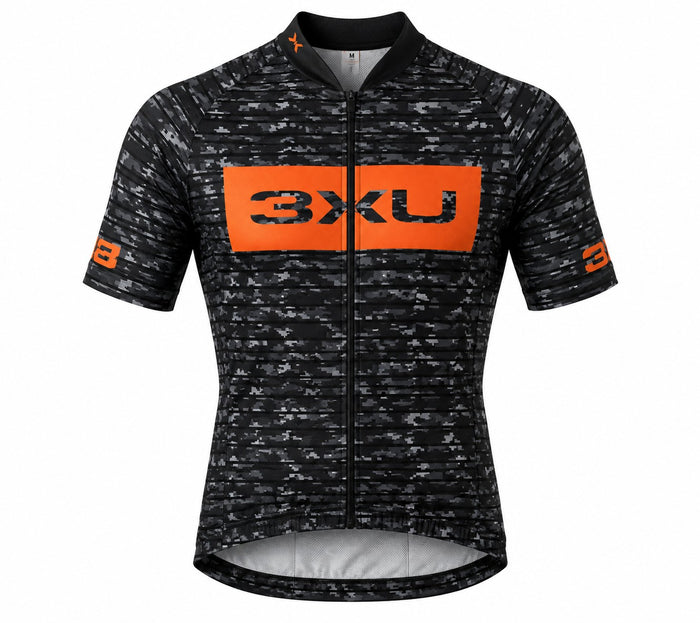 Camisa Ciclismo Refactor 3xu Camo Cinza/Laranja - CINZA/LARANJA / P