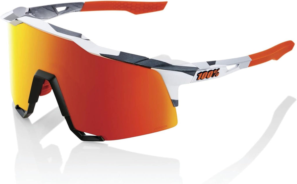 Oculos 100% Speedcraft - Soft Tact Grey Camo - Hiper Red Multilayer Mirror Lens