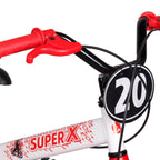 Bicicleta Infantil Pro-X Super X Aro 20 Aço Branco/Vermelho