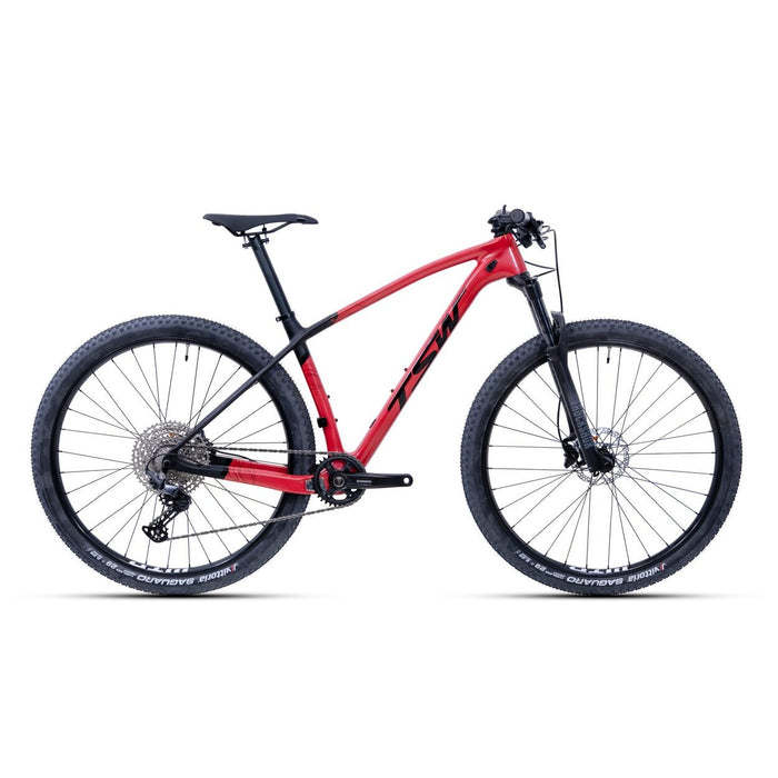 BICICLETA 29 TSW EVO QUEST STARTER CARBON 12V SHIMANO DEORE - VERMELHO / (M - 17)