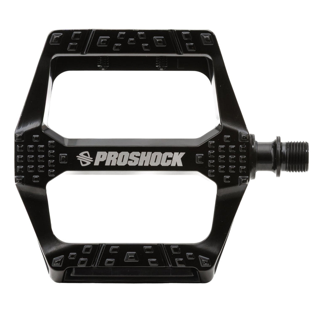 PEDAL PLATAFORMA PROSHOCK ALUMINIO EIXO CROMOLY ROSCA 9/16 PRETO