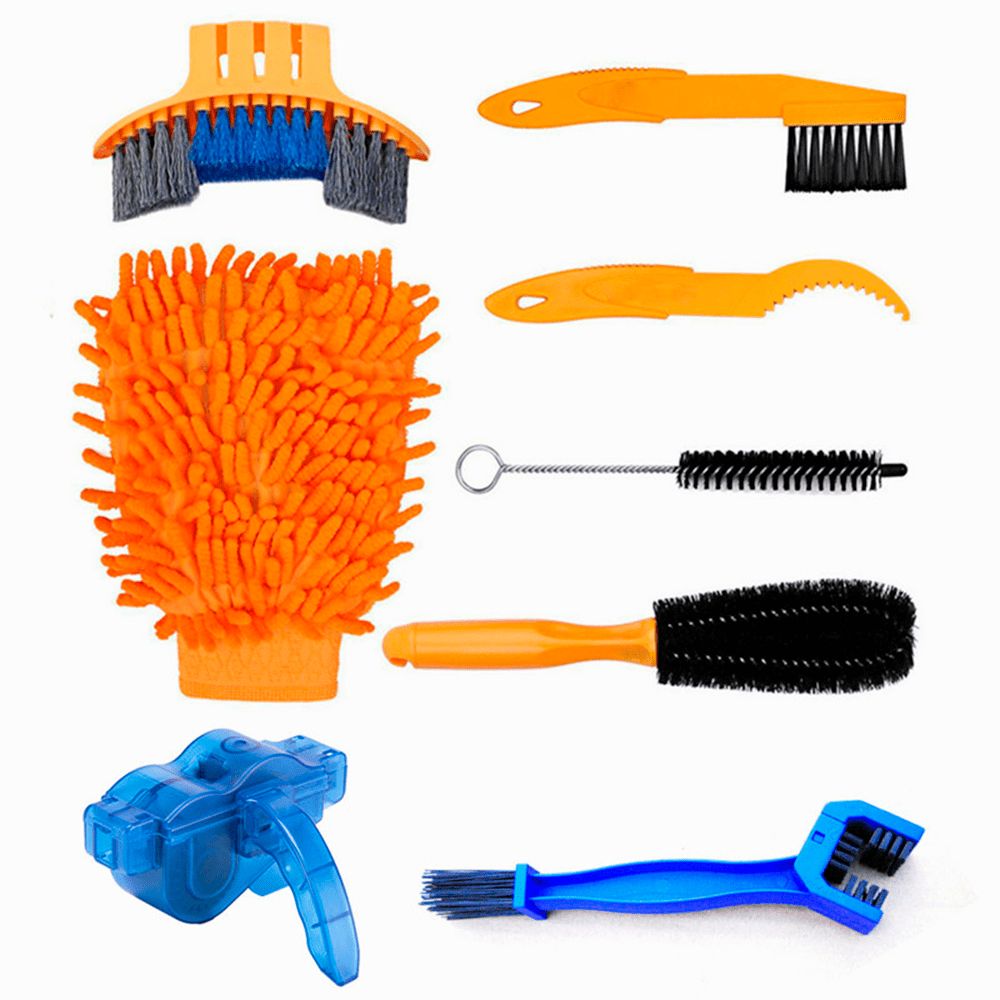 KIT CAIXA PARA LIMPEZA + ESCOVAS P/ LIMPEZA DE RELAÇÃO (8 PEÇAS) - LARANJA