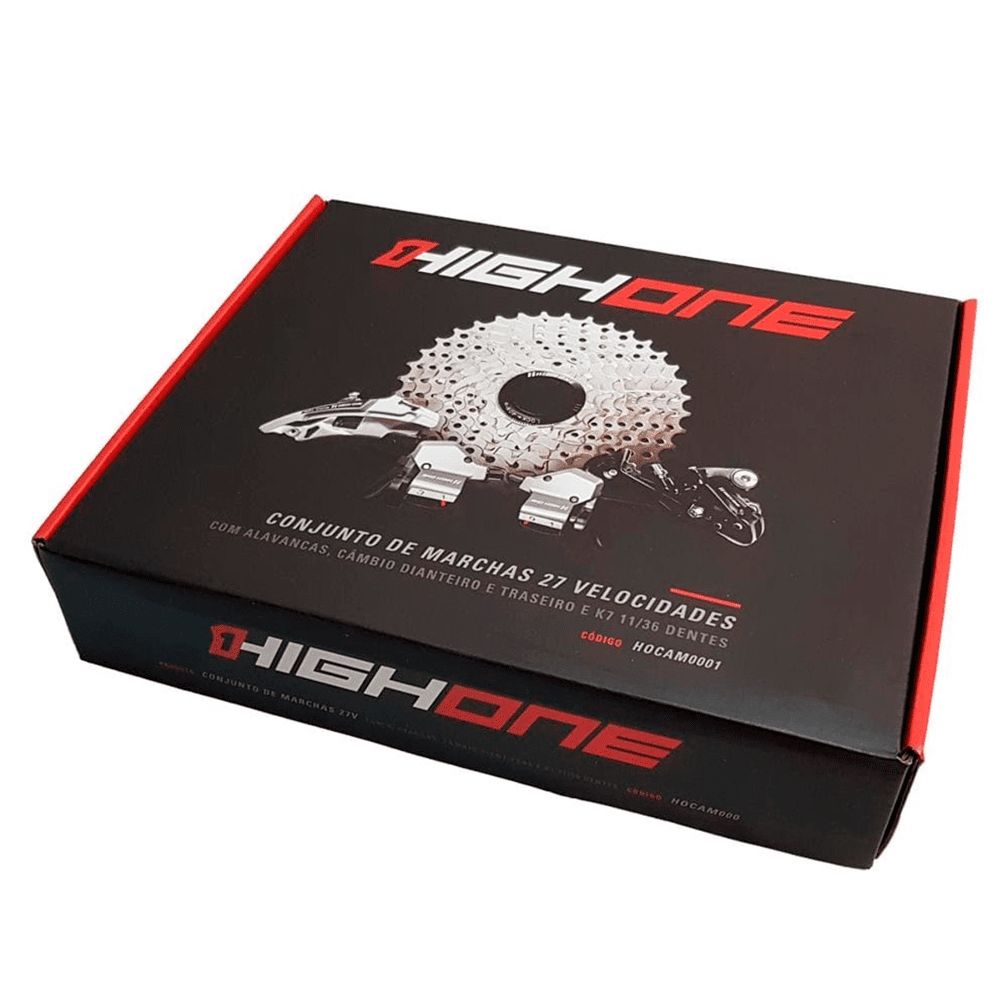 GRUPO HIGH ONE 27V C/ CÂMBIOS, ALAVANCA E CASSETE 11/36D - PRETO