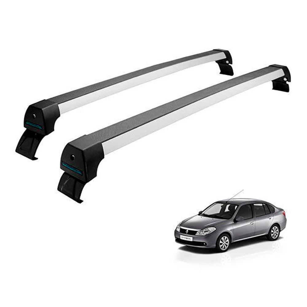 RACK DE TETO LONG LIFE SPORT ALUM. P/ RENAULT CLIO SEDAN/HATCH  4P 2000+ SYMBOL 2009+  (ARCL-4) - PRATA