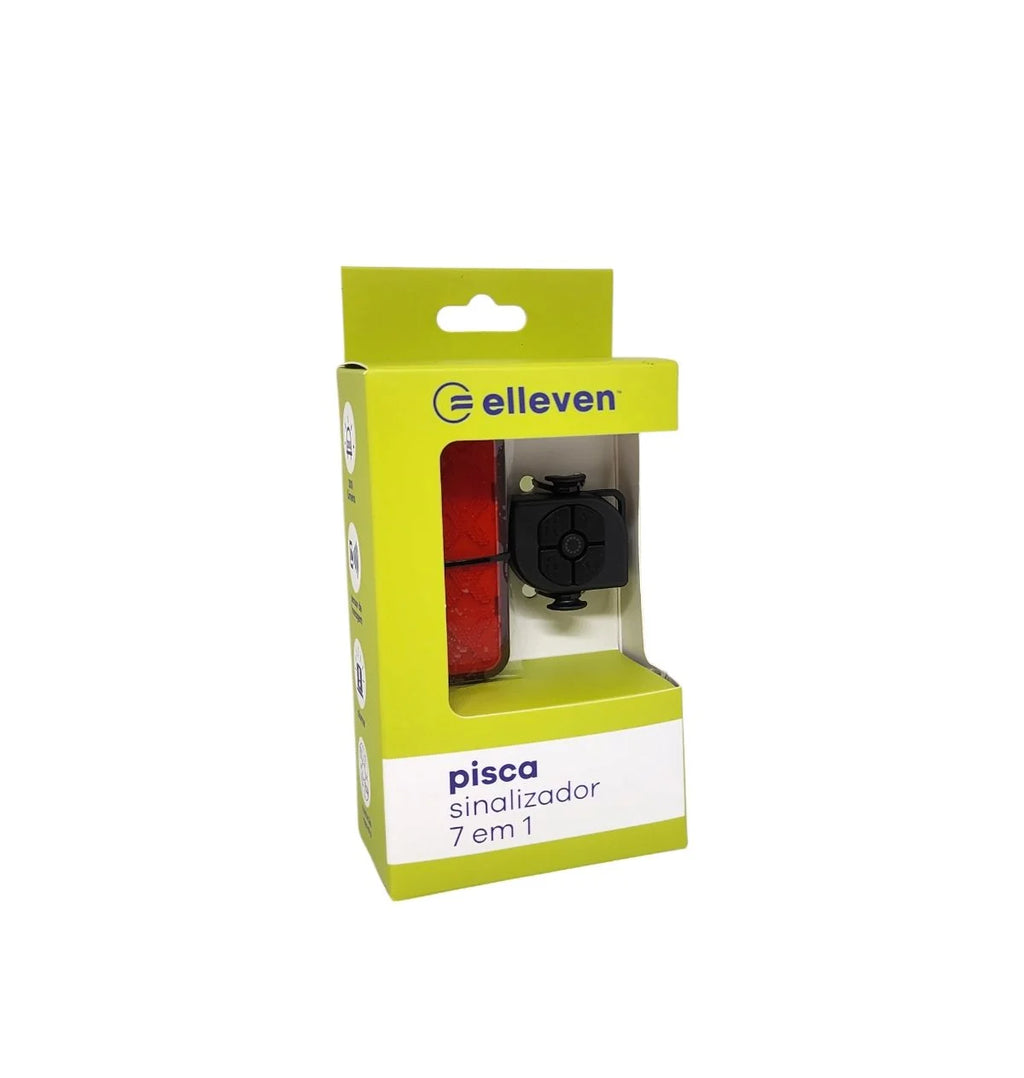 PISCA ELLEVEN SINALIZADOR 300LM 7 EM 1 COM SENSOR FRENAGEM + ALARME + CONTROLE REMOTOI