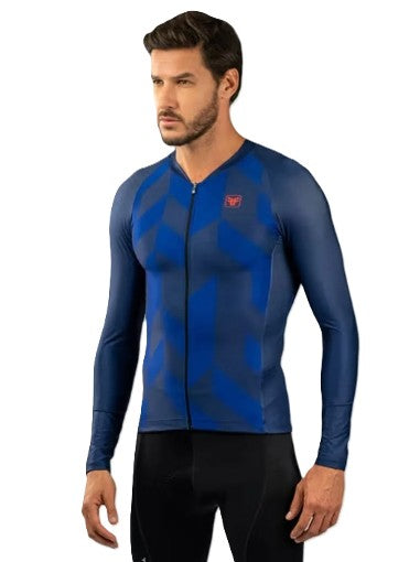 Camisa Cic. Manga Longa Free Force Training Motion  Azul - G