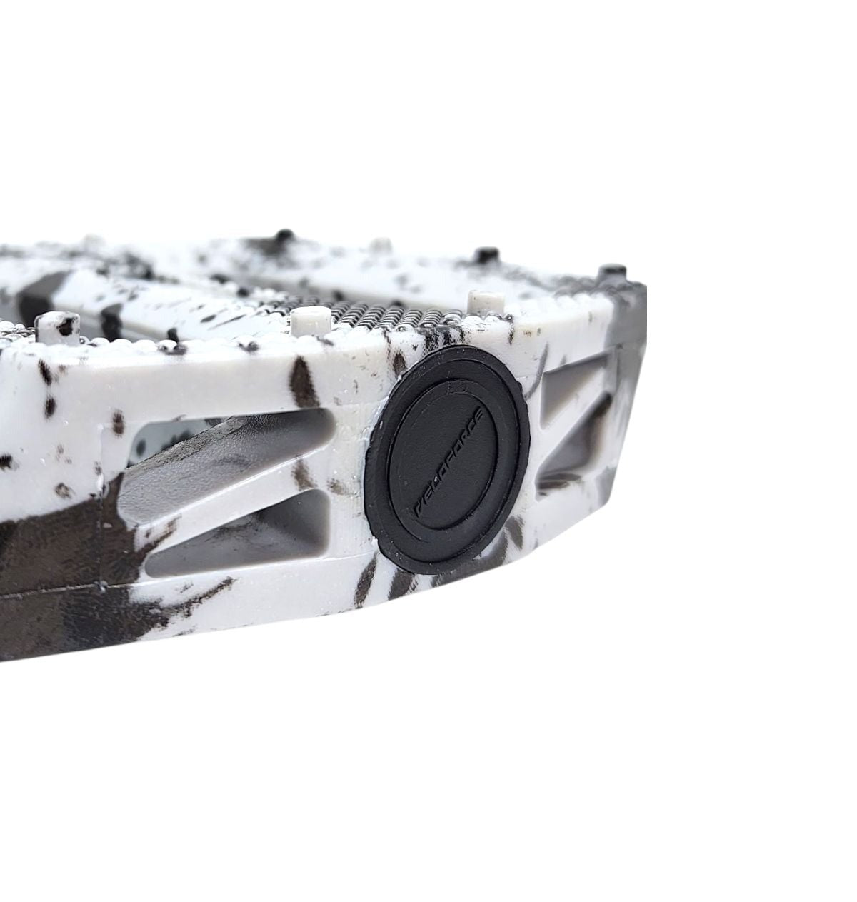PEDAL PLATAFORMA 9/16 EM NYLON ESFERADO CAMUFLADO COM REFLETOR PRETO/CINZA