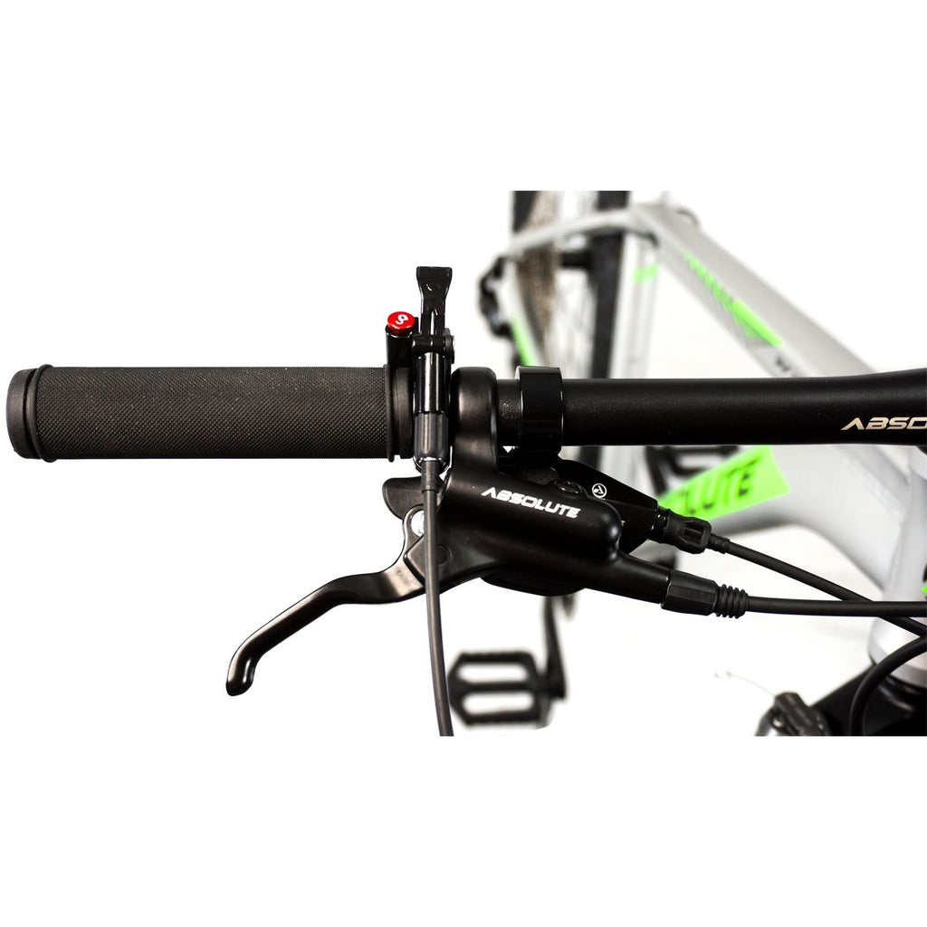 BICICLETA 29 ABSOLUTE WILD PRO 11V HIDRÁULICO C/ TRAVA - PRATA/VERDE - (M - 17)