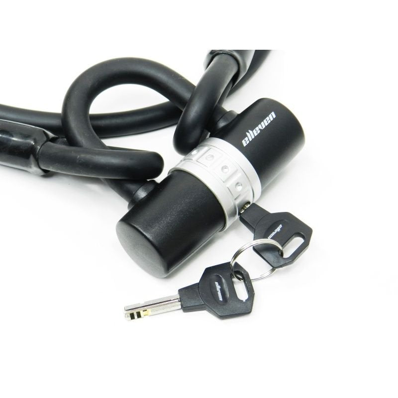 CADEADO TRAVA TIPO U ELLEVEN C/ CABO EMBOR. FLEX 12MMX1,5M - PRETO