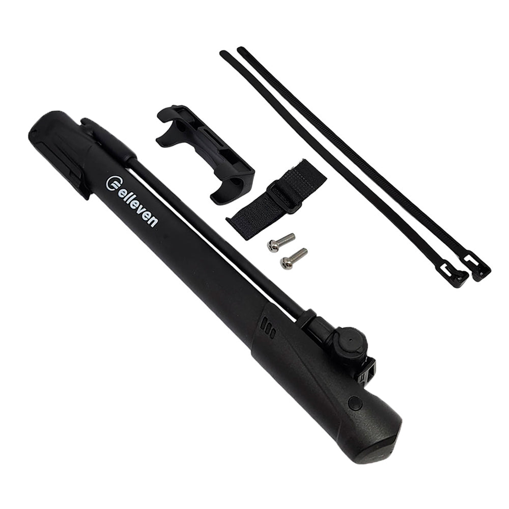 BOMBA ELLEVEN MINI REVERSÍVEL C/ MANGUEIRA E SUPORTE (120PSI) - PRETO