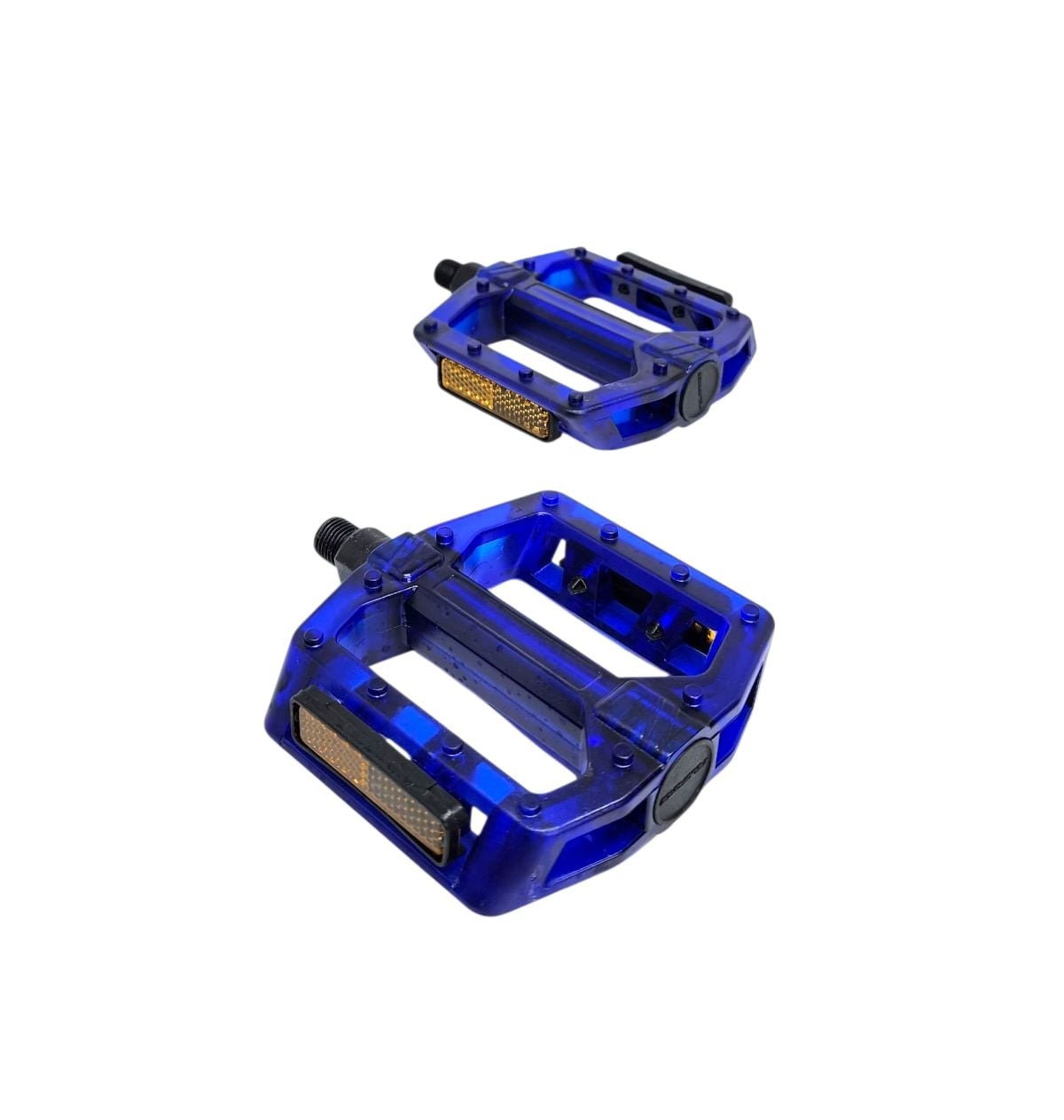 PEDAL PLATAFORMA 9/16 ESFERADO ACRÍLICO COM REFLETOR TRANSPARENTE AZUL