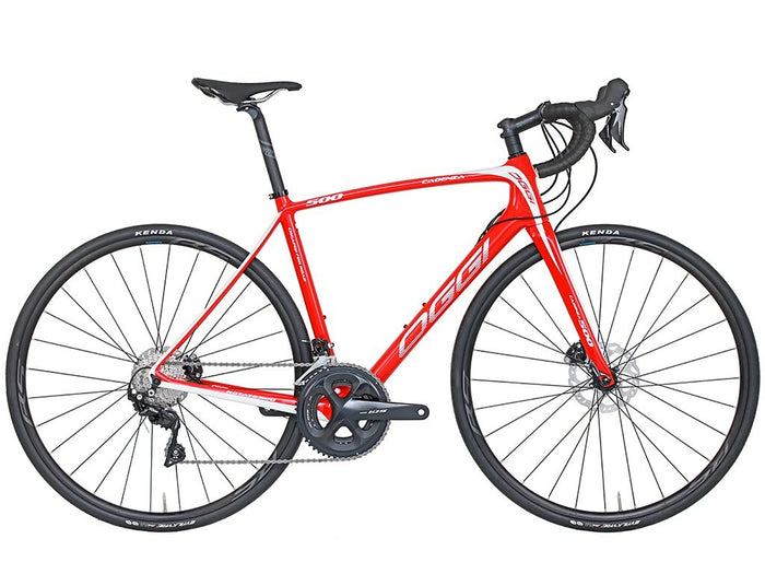 BICICLETA SPEED OGGI CADENZA 500 DISC CARBON 105 22V - VERMELHO/BRANCO / (L - 52.5)