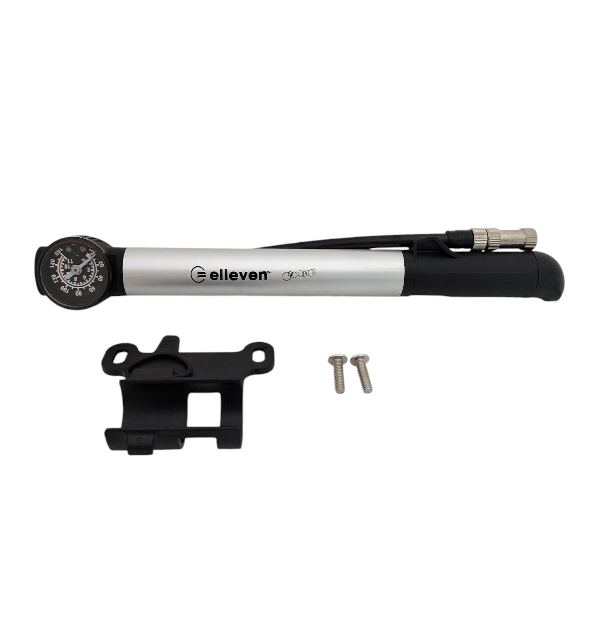 Bomba Mini Aluminio Com Mangueira E Manometro 80 Psi Elleven