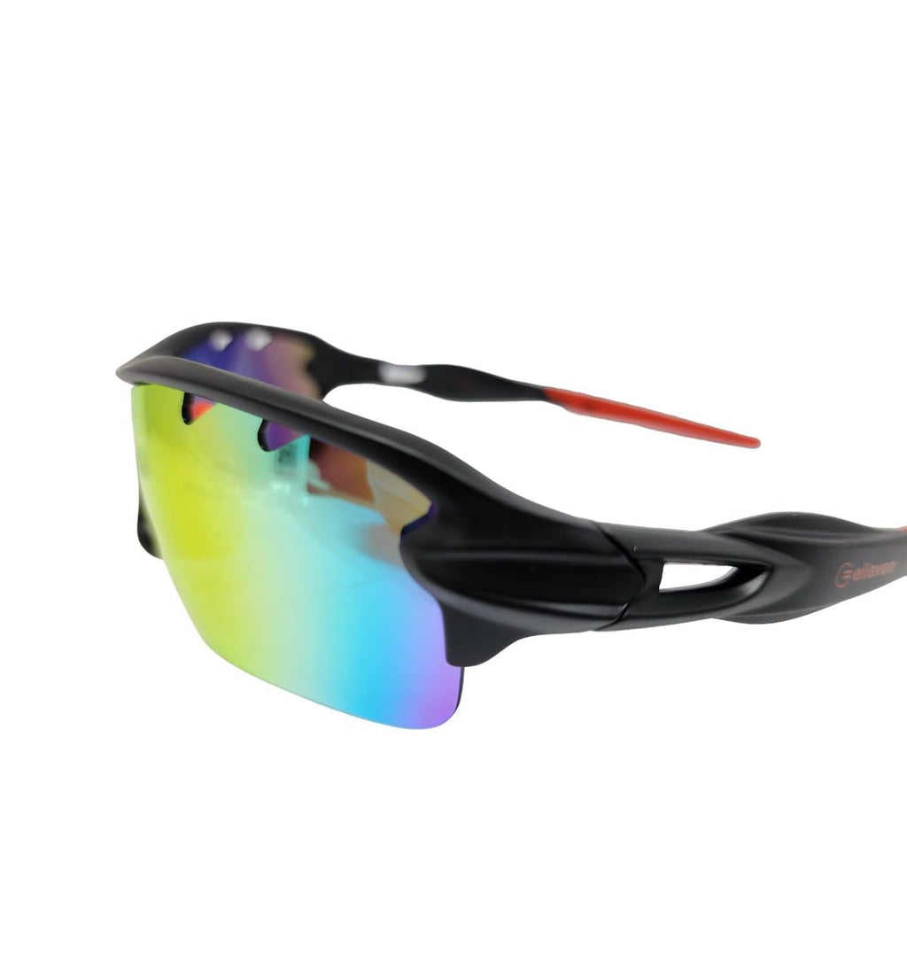OCULOS CICLISMO ELLEVEN EL50 LENTE POLICARBONATO COLORS UV400 PRETO/VERMELHO