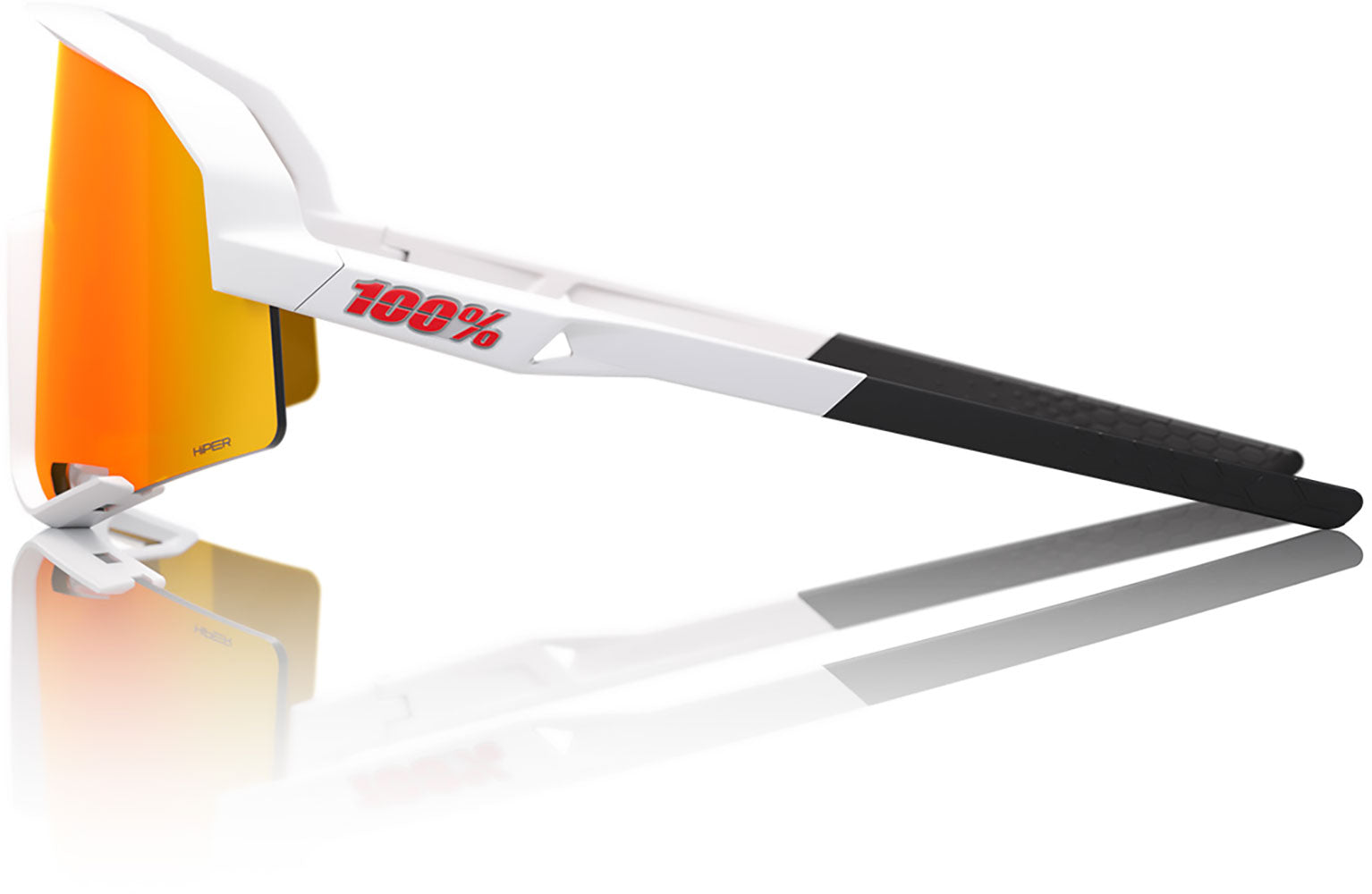 OCULOS 100% SLENDALE - MATTE WHITE - HIPER RED MULTILAYER MIRROR