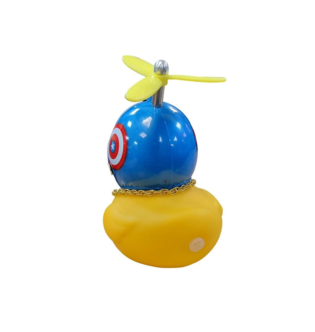Buzina Silicone Pato Com Capacete Azul Capitão América